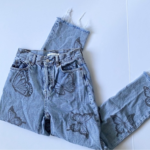 PacSun Eco Butterfly High Waisted Straight Leg Jeans - Picture 4 of 8